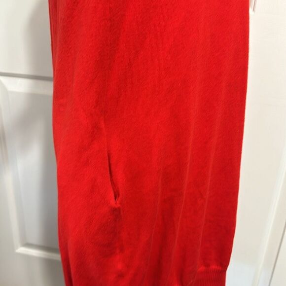 + BERYLL Red Open Front Cashmere Cotton Cardigan - Picture 2 of 6